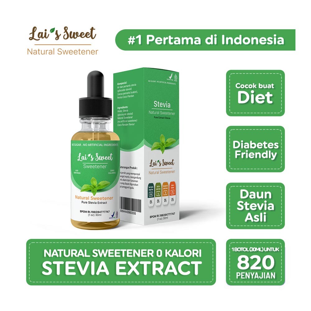 

STEVIA Cair 30ml Original Pengganti Gula Pasir | Lais Sweet STEVIA Cair 15ml | STEVIA Cair 5ml