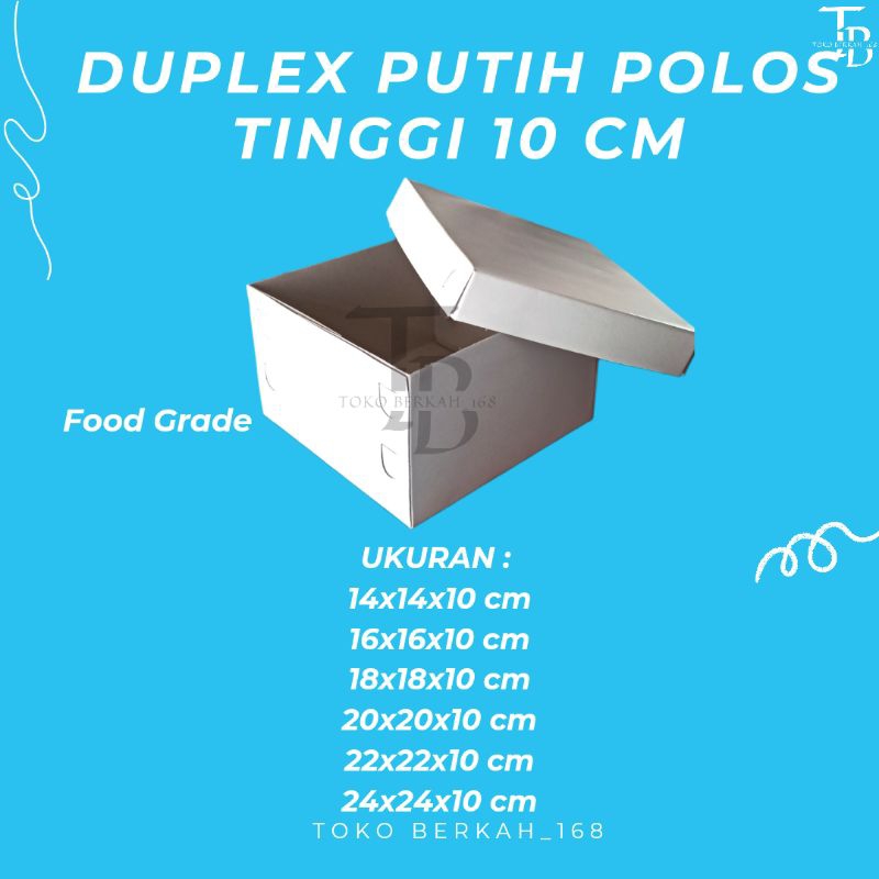 

(ISI 10 PCS) DOS / DUS DUPLEX PUTIH TUTUP POLOS TINGGI 10, UK 14 CM, 16 CM, 18 CM, 20 CM, 22 CM, 24 CM / KARTON BOX KOTAK HAMPERS