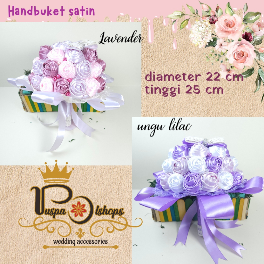 handbuket pengantin handbuket pita satin buket bunga