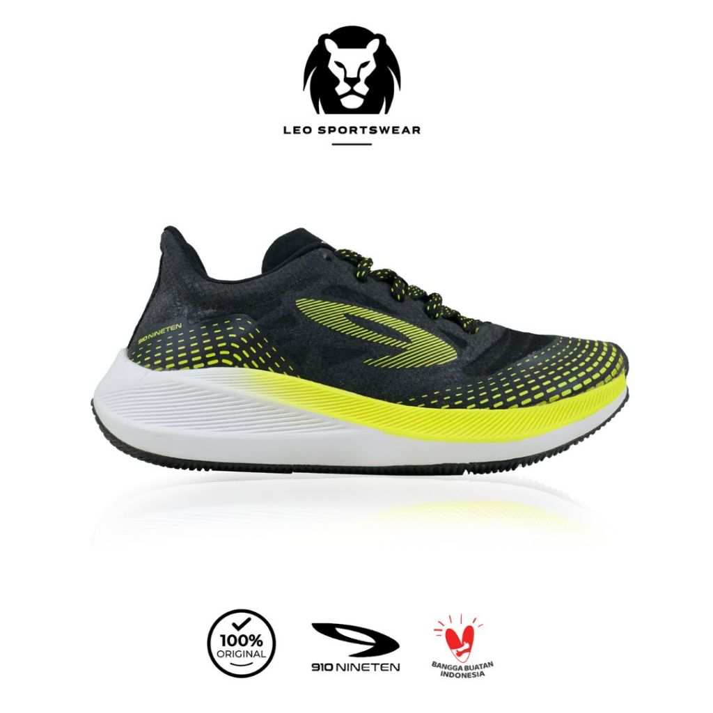 910 SEPATU LARI HAZE 1.5 - HITAM/HIJAU NEON/PUTIH