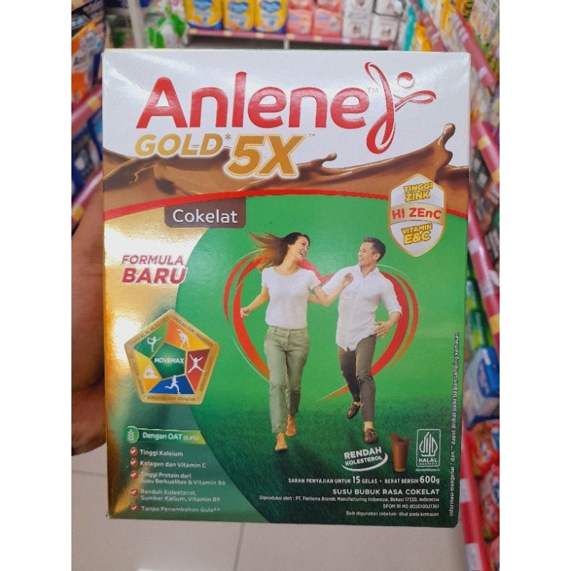 

anlene gold 5x susu bubuk dewasa coklat 600g - tulang sendi dan otot