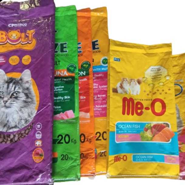 Sak Karung Bekas Makanan Kucing 20kg & 7kg / sak bekas polos / sak bekas whiskas / sak bekas meo / s