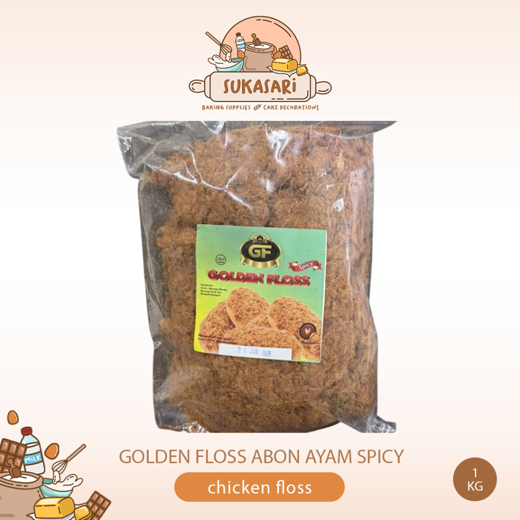

Golden Floss Abon Ayam Spicy 1kg chicken floss flos dressing