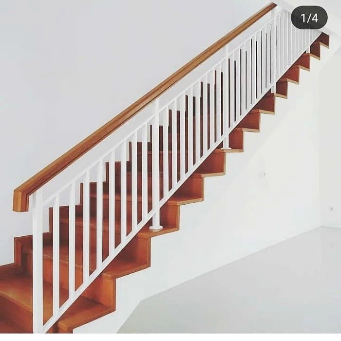 realing tangga minimalis pegangan kayu