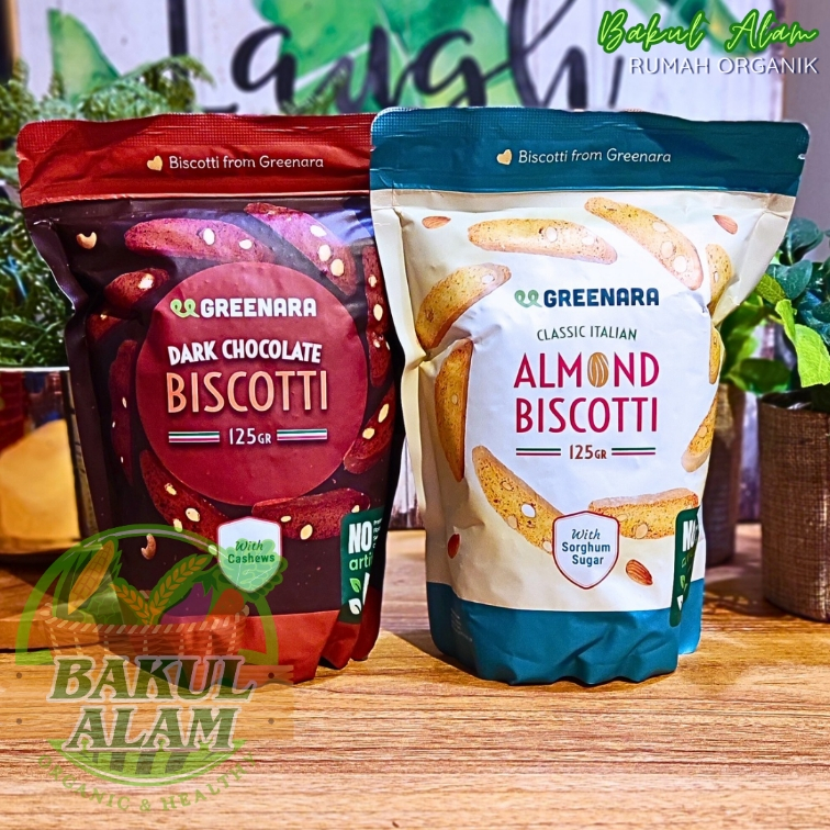 

Greenara Classic Italian BIscotti, Almond, Dark Chocolate Healthy Snack 125 gr