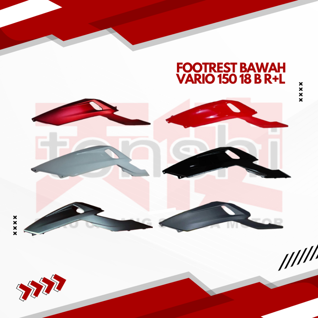 Set Kanan Kiri Cover Samping Vario 150 18 B R+L | Footrest Bawah Vario 150 18 B R+L | Tenshi