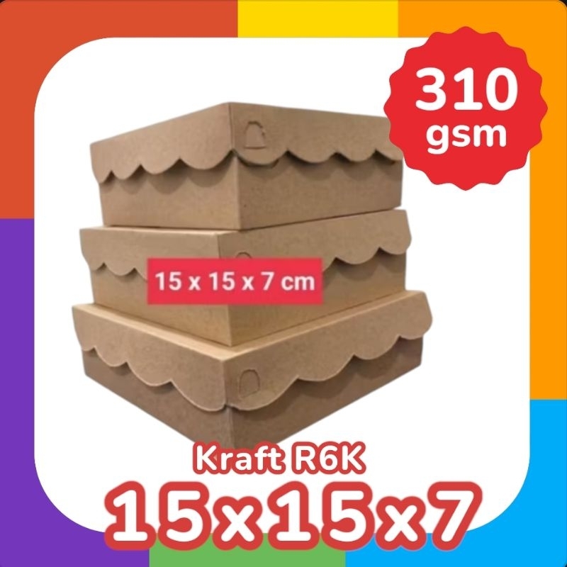 

GROSIR [100pc] BOX R6K Kotak Kemasan Snack 15x15x7 Makanan Packaging