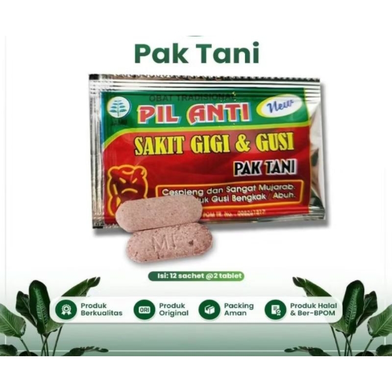 (persachet) pil sakit gigi pak tani merah obat sakit gigi ampuh