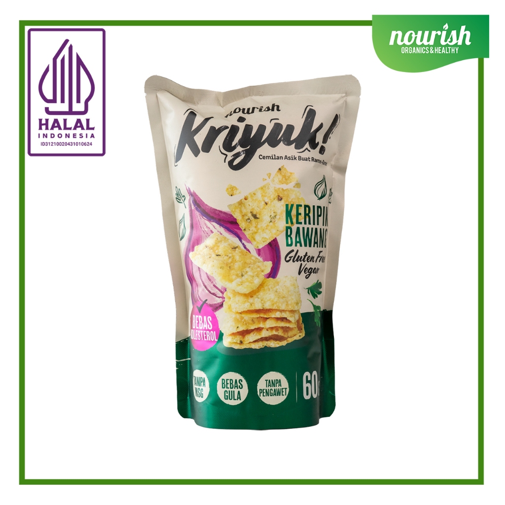 

KRIYUK! Keripik Bawang Gluten Free Vegan Bebas Kolesterol, NO MSG 60gr