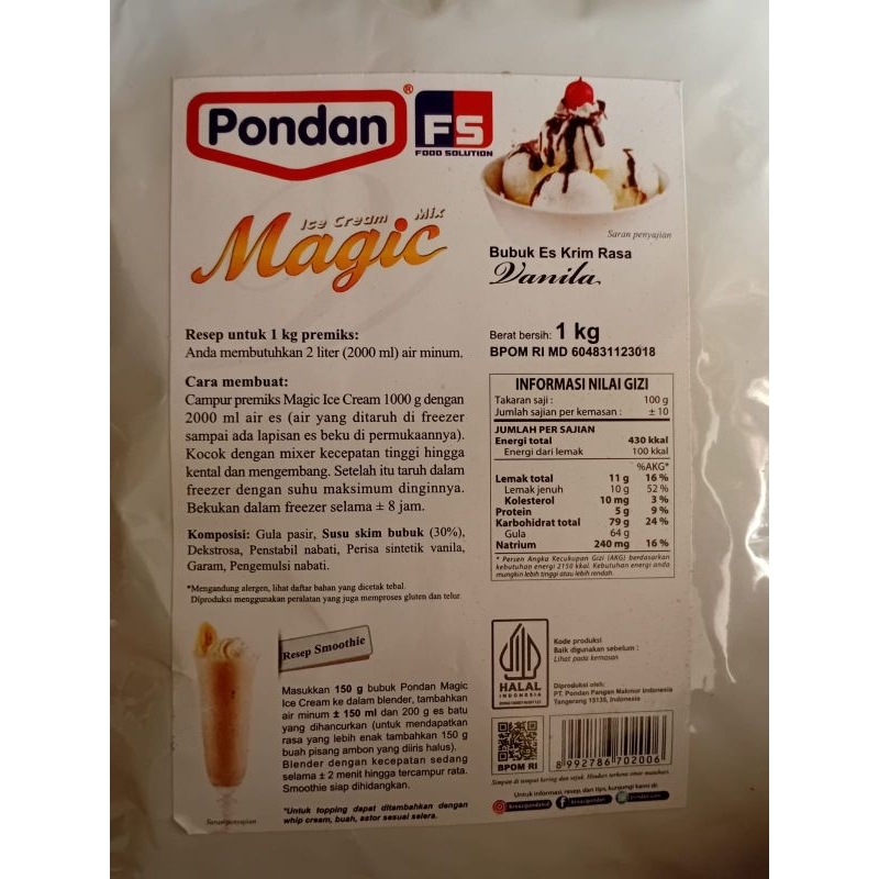 

PONDAN ICE CREAM 1 KG COKELAT DAN VANILA