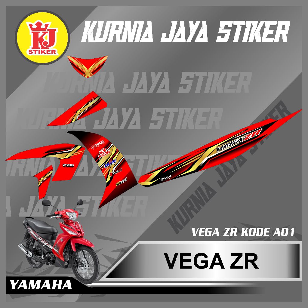KJ STIKER Promo Stiker Motor VEGA ZR Stiker Striping Motor VEGA ZR Kode A01