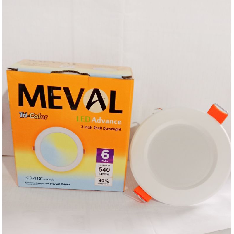 MEVAL DOWNLIGHT LED TRI COLOR 3 WARNA 6WAT