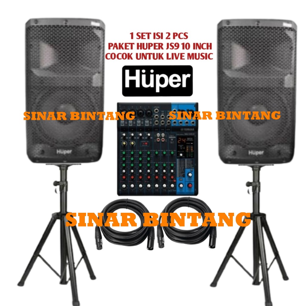 Paket sound system Huper js9 10inch js 9 Huper original