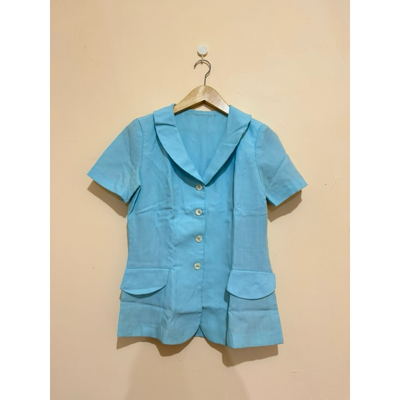 Preloved/Thrift Kemeja Sky Blue vintage Retro Korean Style
