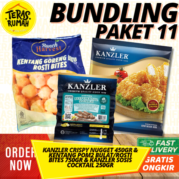 

PAKET 11 - KANZLER CRISPY NUGGET 450, KANZLER SOSIS, KENTANG ROSTI BITES