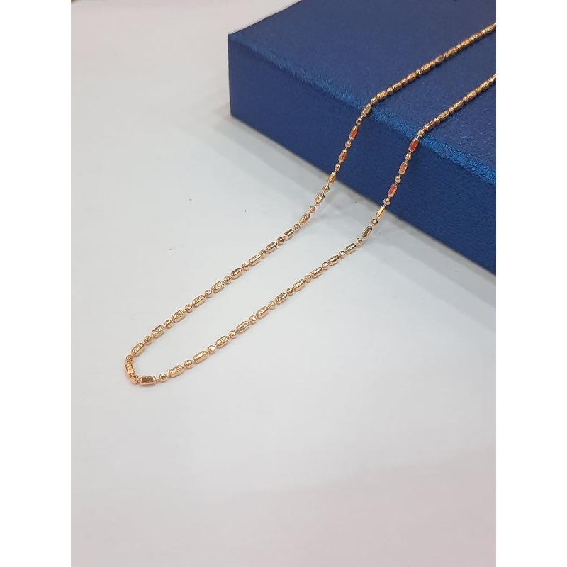 KALUNG BIJI LADA + KAPSUL BAHAN PERAK 925 DENGAN LAPIS MAS KUNING 24 TERSEDIA VARIANT BERAT (GRAM) 3