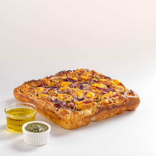 

Focaccia Jalapeno, Cheddar, Pork Bacon