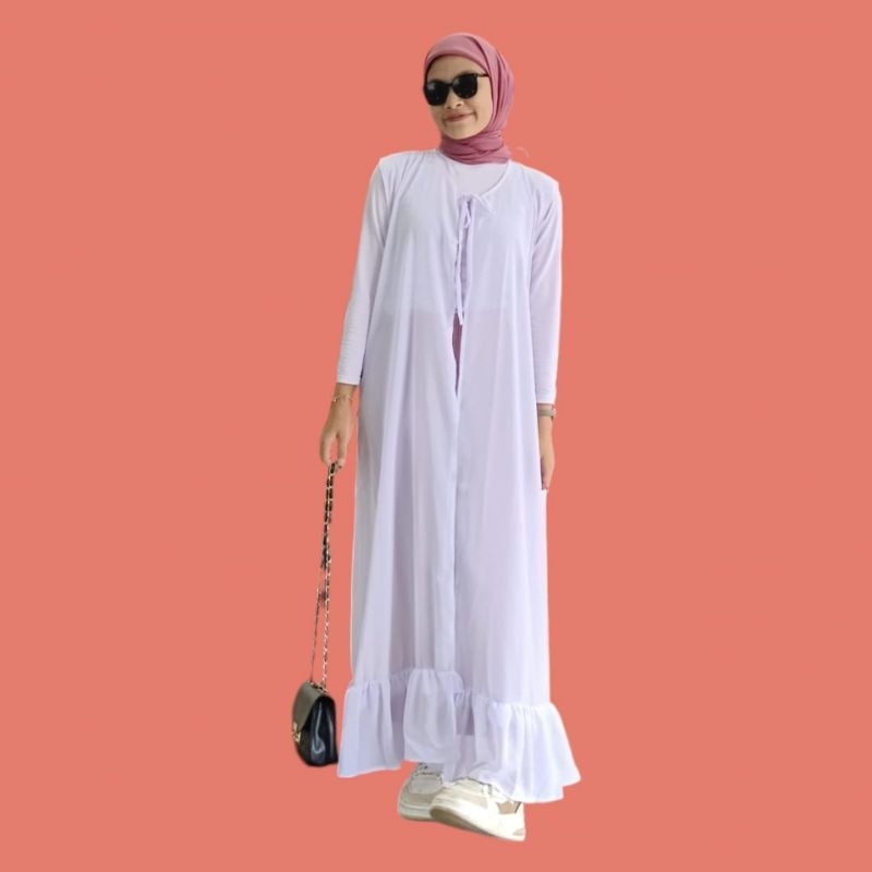 kanza - cardigan dress outfit / rompi dress panjang / ceruty babydoll