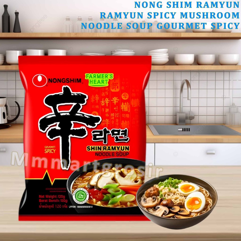 

Nong Shim Ramyun / Noodle Soup Gourmet Spicy / Ramyun Spicy Mushroom / 120gr