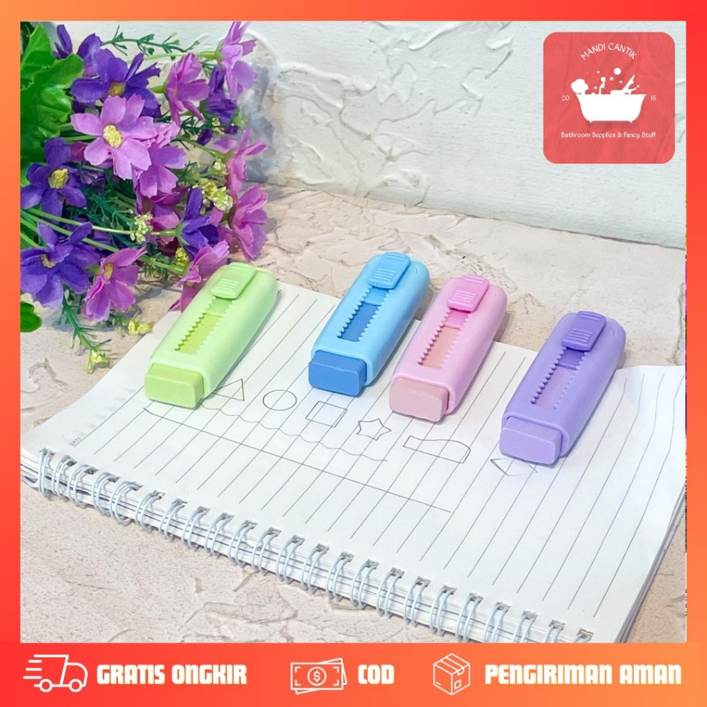 

Penghapus Model Cutter Pensil Dorong Warna Pastel ER-1652 Penghapus Mekanik Lucu Mechanical Eraser Push & Pull Retractable