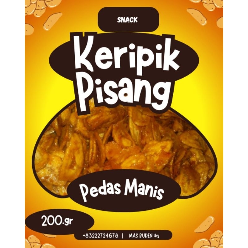 

(COD) keripik pisang rasa pedas manis renyah dan gurih 200g