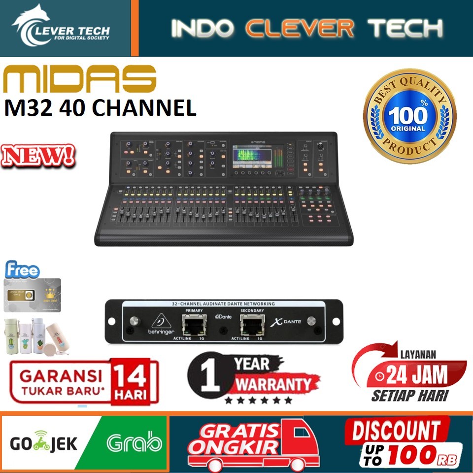 Midas M32 Live Mixer Digital 40 Channel Digital Mixer Midas M-32