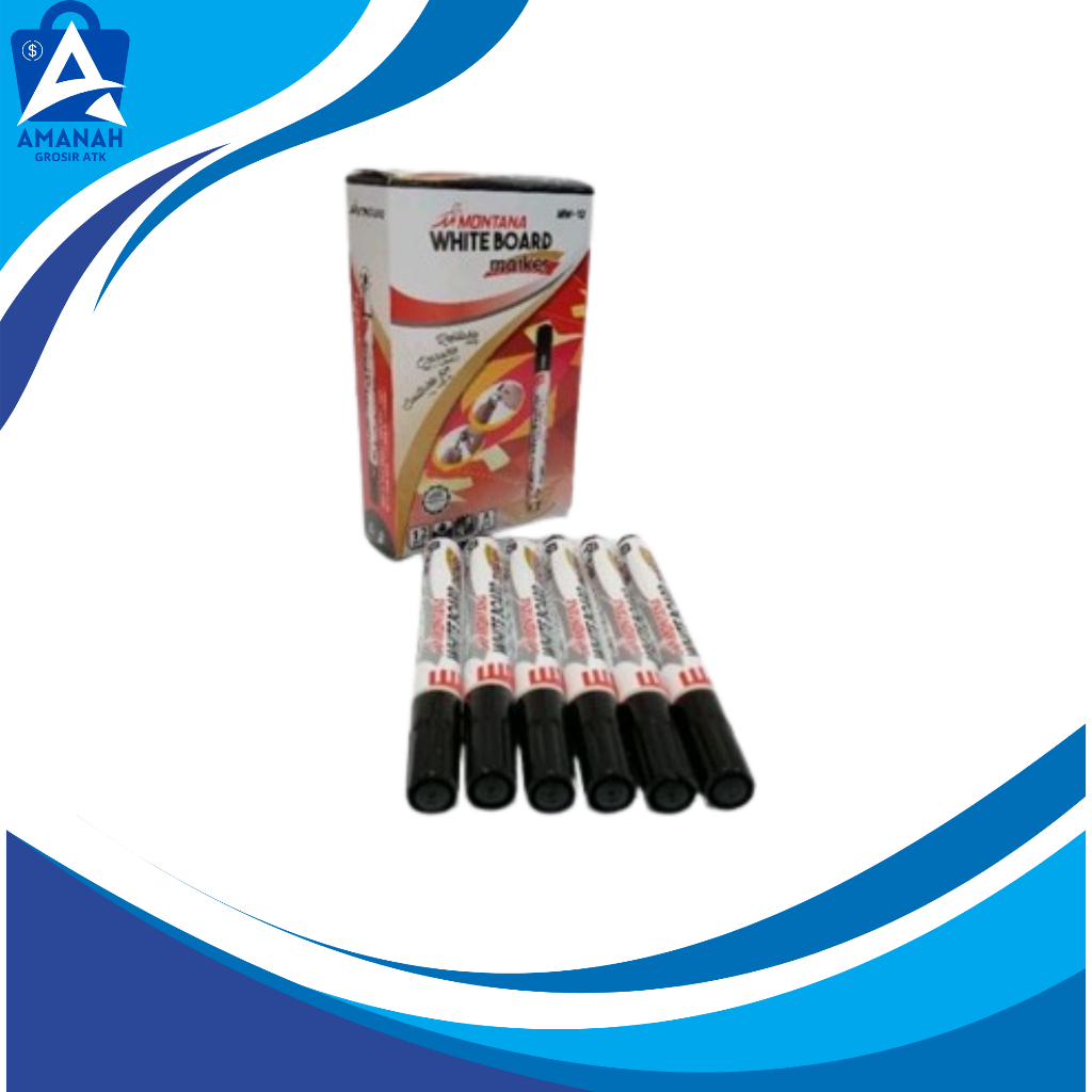 

Spidol / Marker / Marking pen Hitam Whiteboard Montana MW-12