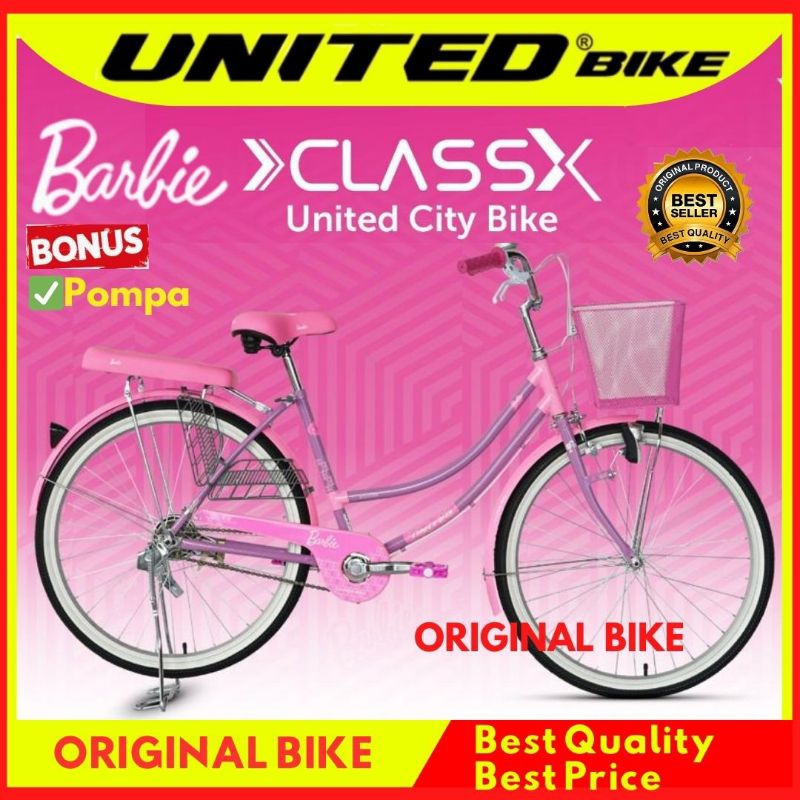 Sepeda Mini Keranjang 26 United Class Barbie New