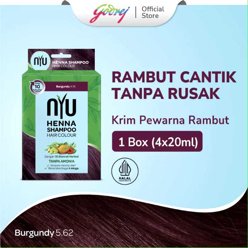 NYU Henna Shampoo Hair Colour Burgundy - Sampo Pewarna Rambut