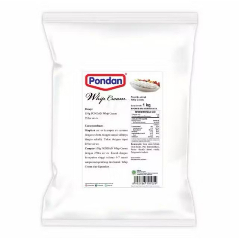 

Pondan Whip Cream 1Kg