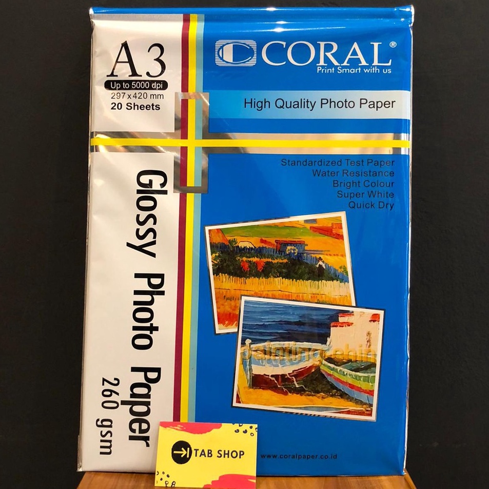 

ez Stok Banyak TAB SHOP CORAL GLOSSY PHOTO PAPER 26 GSM 2 SHEETS A3 CORAL KERTAS FOTO 26 GSM 2 SHEETS A3 E79