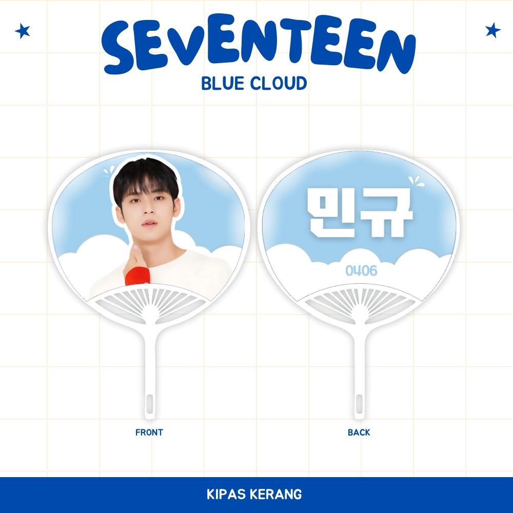 KIPAS TANGAN SEVENTEEN KERANG (HARGA 1 PCS) UCHIWA FAN KPOP JPOP CARDS IDOL BIAS UNOFFICIAL CARAT SC