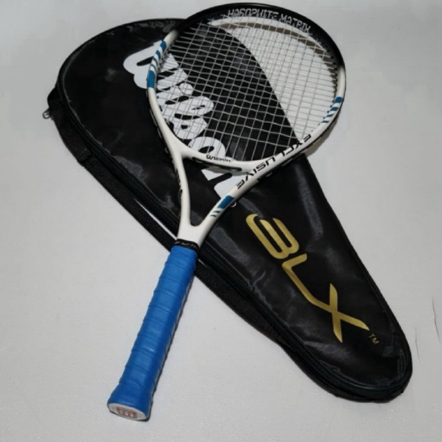RAKET TENIS LAPANGAN WILLSON EXCLUSIVE SIAP PAKAI PEMULA BLUE FREE GRIP