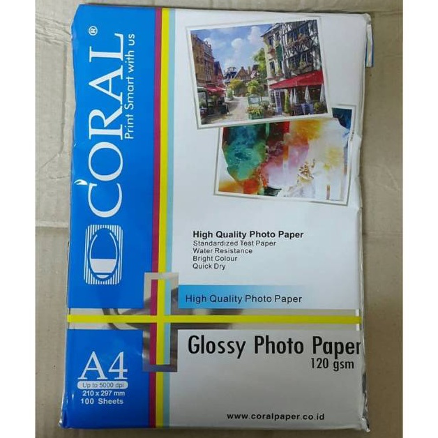 

lq Baru KERTAS FOTO GLOSSY A4 12 GSM CORAL GLOSSY PHOTO PAPER H84