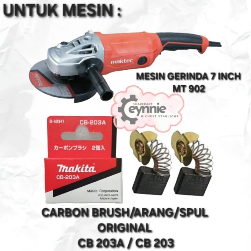 CARBON BRUSH MESIN GERINDA TANGAN MT 902 MAKTEC CB 203A CB 203 ORIGINAL ARANG SPUL GERINDA TANGAN 7I
