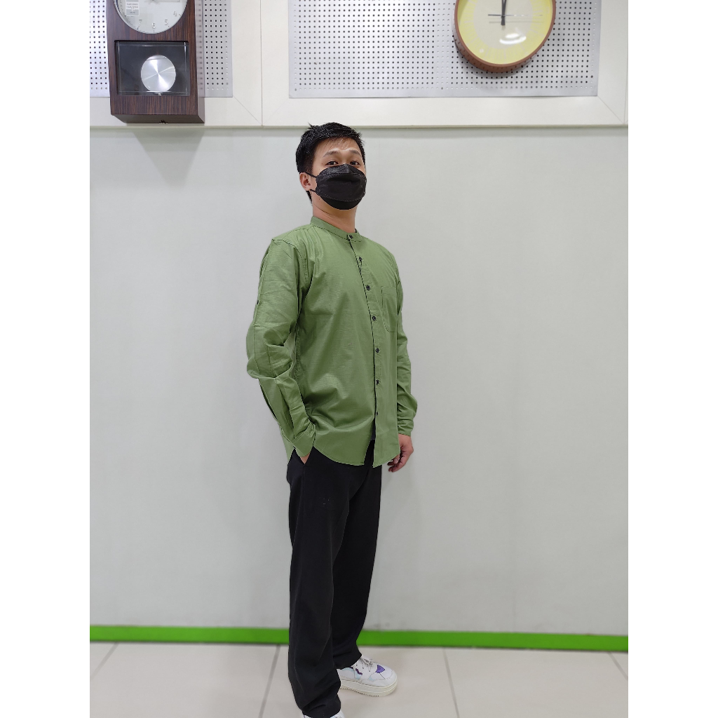 Kemeja Koko Lengan Panjang Pria Dewasa HIJAU