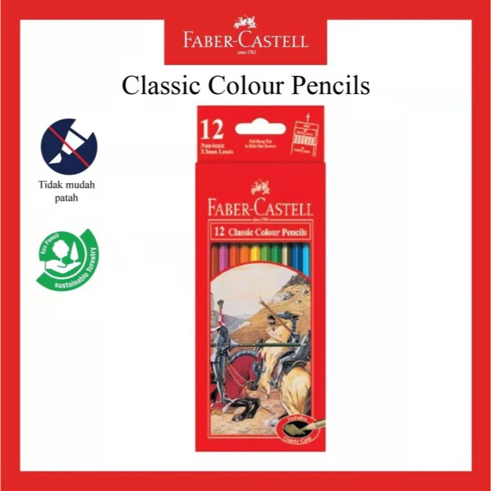 

PENSIL WARNA BESAR / COLORED PENCIL / PENSIL WARNA FABER CASTELL CLASSIC 12 LARGE