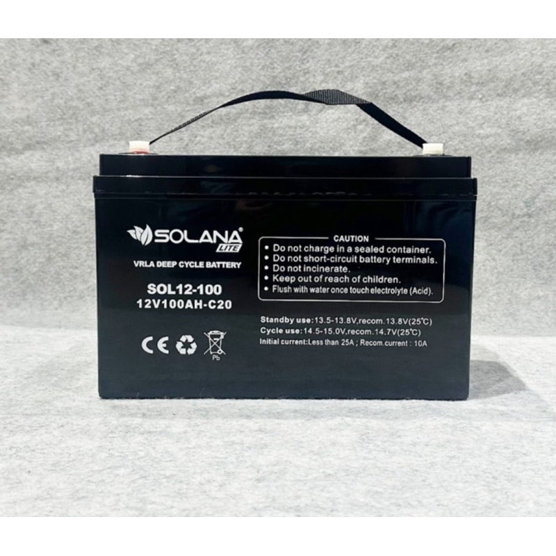 Aki Battery Accu Solana Lite 12V 100AH Deepcycle aki 12v 100ah
