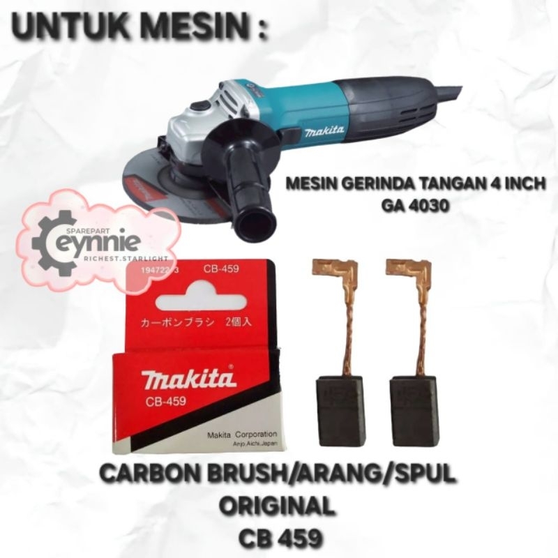 CARBON BRUSH MESIN GERINDA TANGAN 4 INCH SLIM BODY GA 4030 MAKITA CB 459 ORIGINAL SPUL GERINDA TANGA