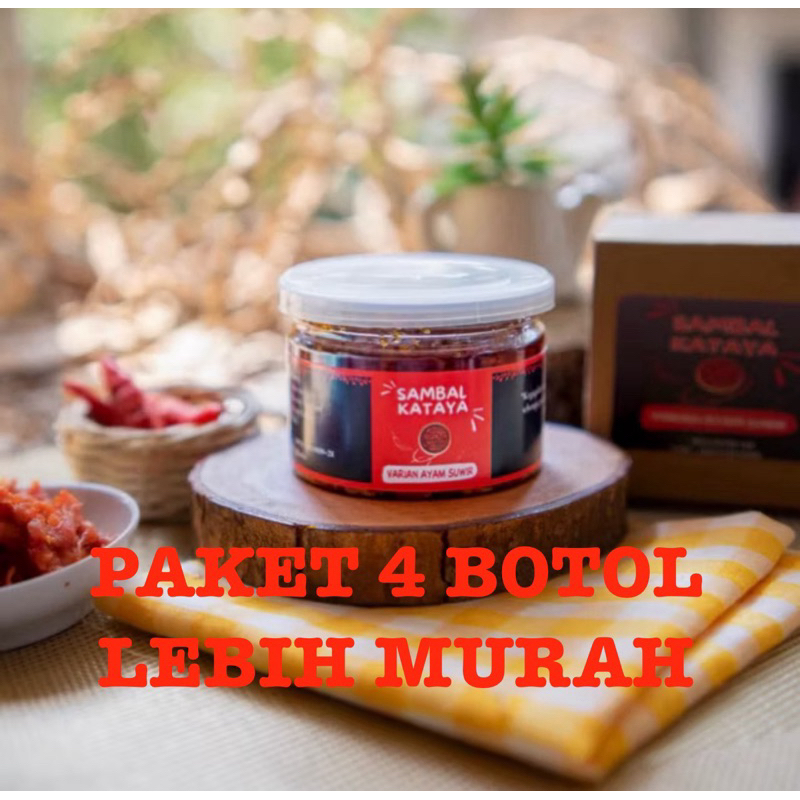 

PAKET 4 BOTOL — Sambal Ayam Suwir/Cakalang/Cumi/Jengkol Balado 120gr