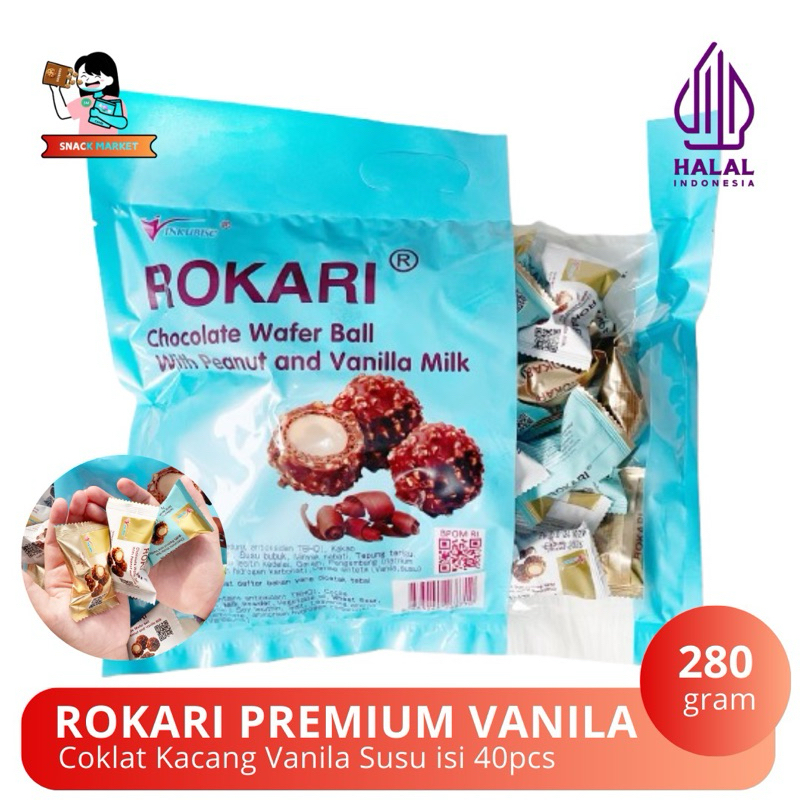 

Rokari Premium Vanila Susu Coklat Kacang Bag isi 40pcs