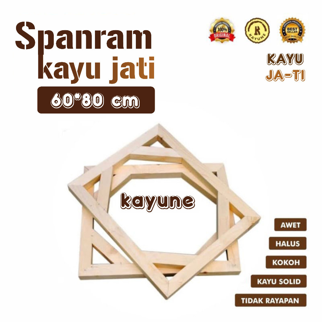 

Spanram Bingkai Lukis Kanvas Ukuran 60x80 cm Bahan Baku Kayu Jati Jawa - kayune -