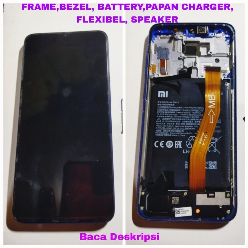 redmi note 8 pro frame bezel battery baterai baterei speaker papan cas konektor charger simtray orig