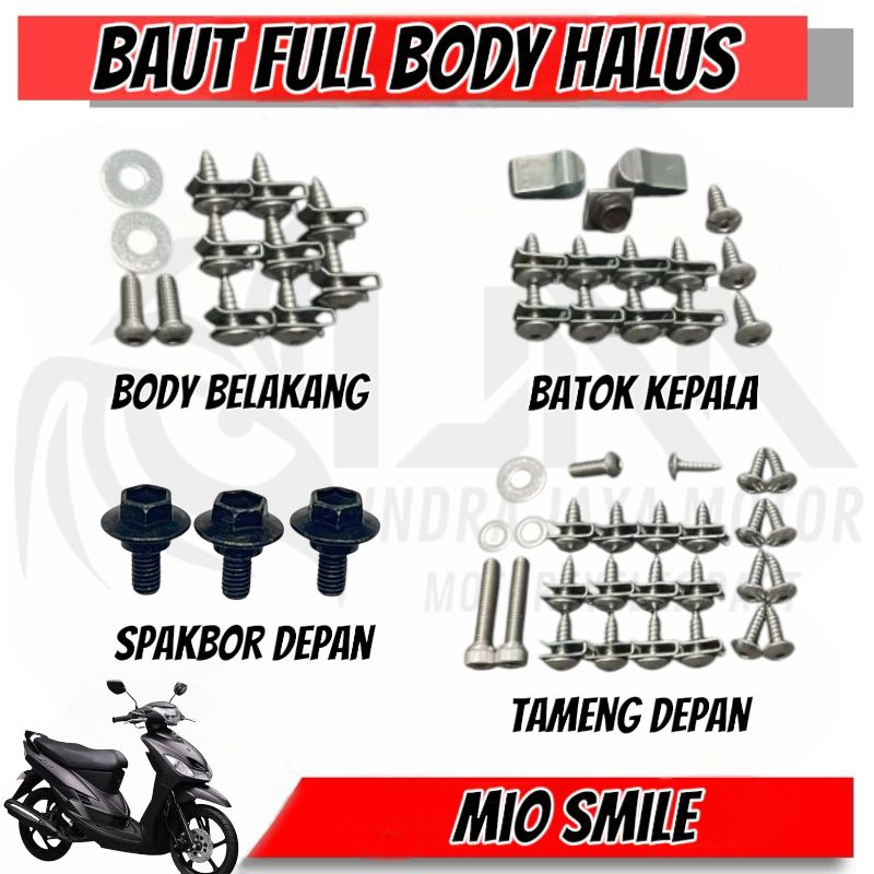 Baut Full Body halus Mio smile / Baut Fullset Body halus Yamaha Mio smile