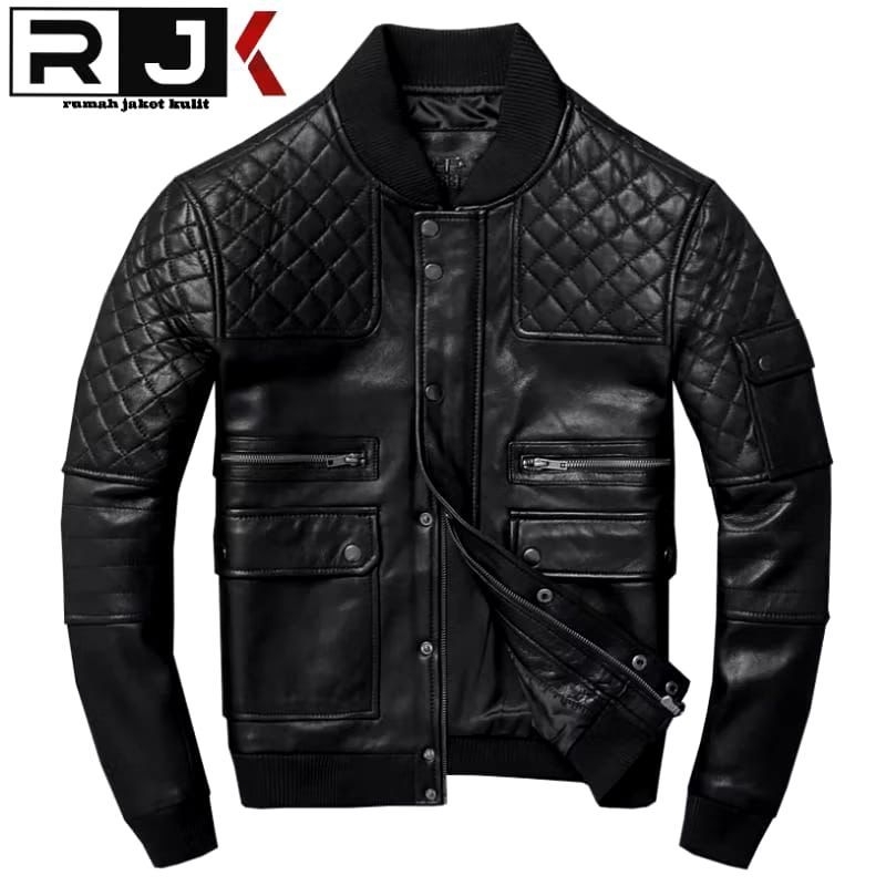 jaket kulit domba pria | jaket kulit domba garut keren type G-9 leather jacket