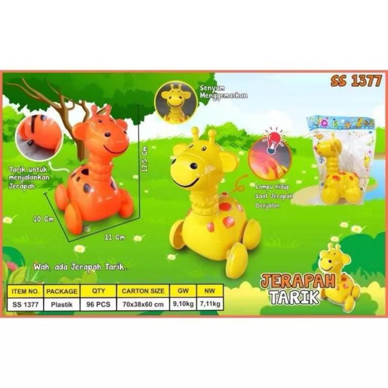 Mainan Jerapah Tarik / Mainan Anak Jerapah Tarik Bisa Berjalan Ada Lampu / Mainan Jerapah Tarik Lamp