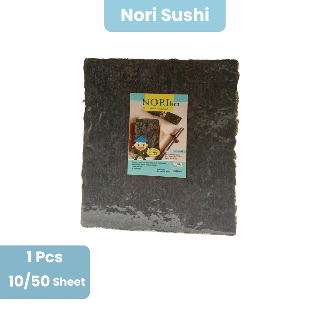 

Sushi Nori Seaweed Rumput Laut Panggang Noribet Halal 10/50 Sheets/Lembar