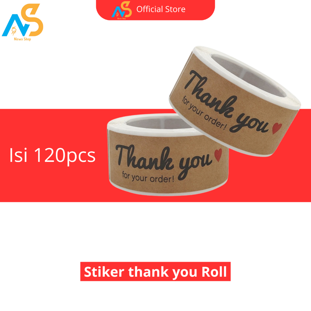 

Stiker Thank You Panjang Isi 120 pcs - Stier Label Kemasan Termurah !! COD