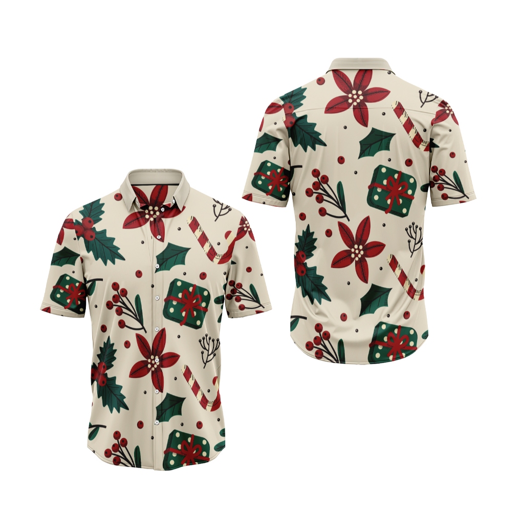 NeoJersey - Kemeja Merry Christmas | Kemeja Pria dan Wanita Motif Merry Christmas | Baju Kemeja Nata