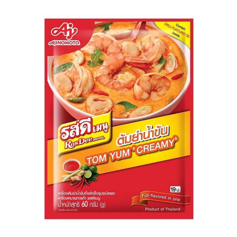 

Tom Yum Creamy 60 g Thailand produk Rosdee Ajinomoto Thailand (beli 24 gratis 1)